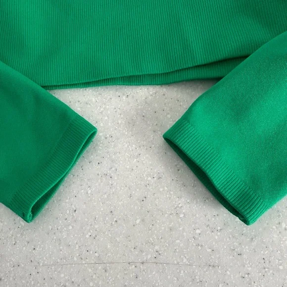 Aerie Vibrant Green Long Sleeve Crop Top - Picture 11 of 14